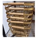 Stacking Gold Metal Wire Baskets