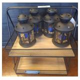 Metal Display Shelf With Lantern Decor