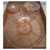Pink Arcopal Glass Serving Pieces