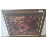 Leopard Wildlife Print in Ornate Frame