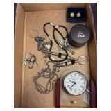 Jewelry, Cufflinks, and Desk Clock