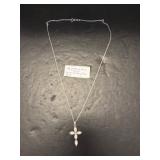 Sterling Silver Chain with Mother of Pearl Cross