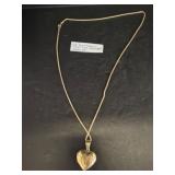 Gold-Dipped Sterling Heart Locket Necklace