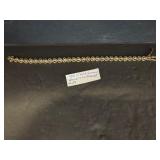 7.5" Gold Vermeil and Silver Heart Bracelet