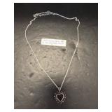 .925 Garnet Heart Pendant with Chain