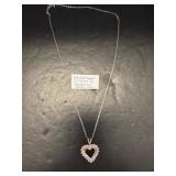 Sterling Chain with Gold-Tipped CZ Heart Pendant