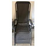 Black Mesh Reclining Lounge Chair