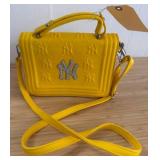 Yellow Handbag With NY Logo and Shoulder Strap