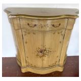 Handpainted Wood Cabinet With Floral Motif