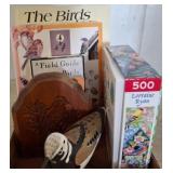 Bird Books, Wooden Bird, and Puzzle Lot