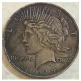 1924 Peace Silver Dollar Coin