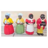 Black Americana Plastic Salt and Pepper Shakers