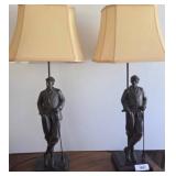 Figurative Table Lamps with Fabric Shades