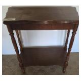 Two-Tier Wooden Table with Turned Legs