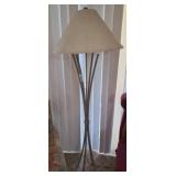 Metal Floor Lamp With Fabric Shade, 64" Tall