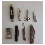 Pocket Knives with Metal and Wood Details