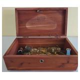 Cedar Jewelry Box with Assorted Accessories