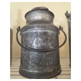 Metal Milk Can with Handle, 4 Quart Capacity