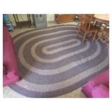 Braided Oval Area Rug in Multi-Tone Design