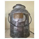 Blue Valley Creamery Metal Milk Can, 16" Tall