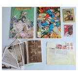 Comics, Trading Cards, Stamps, and Postcards Lot