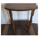 Mahogany Two-Tier Side Table with Turned Legs