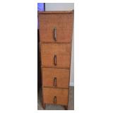 Oak Four-Drawer Vertical File Cabinet