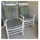 White Wood Rocking Chairs with Cushions
