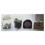 Misc. Items Including Clocks and Glassware
