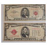 Two Series $5 United States Notes
