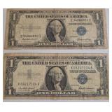 Two 1935 and 1957 $1 Silver Certificates