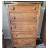 Five-Drawer Oak Chest of Drawers