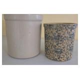 Two Ceramic Crocks, Tallest 7"