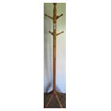 Oak Coat Rack, 68" Tall