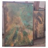 Abstract Paintings on Canvas in Wooden Frames