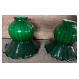 Green Cased Glass Lamp Shades