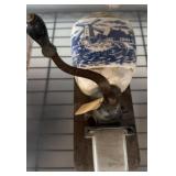 Wall-Mounted Delft-Style Ceramic Coffee Grinder