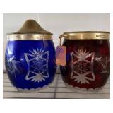 Etched Glass Jars with Metal Lid