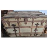 Wood and Metal-Bound Steamer Trunk