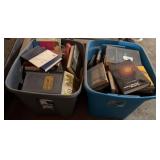 Two Bins of Mixed Hardcover and Paperback Books