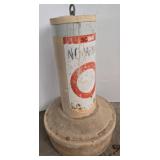 Vintage Concrete Curb Marker with Metal Loop