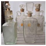 Glass Decanters with Stoppered Lids