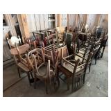 Wood and Metal Chairs Lot
