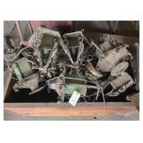 Metal Lantern Fixtures with Green Glass