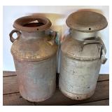 Metal Milk Cans with Handles and Lids