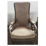 Upholstered Wooden Rocking Chair