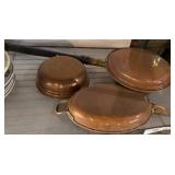 Copper Cookware bed warmer w\ Wooden Handle