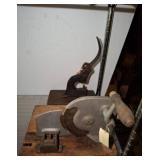 Vintage Metal Cutting Tools on Wooden Bases