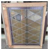 3pcs Framed Leaded Glass Panels