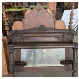 Carved Wood head board with Decorative Details and